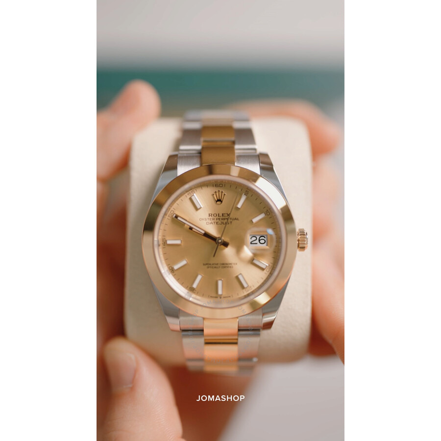 Rolex Datejust 41 Champagne Dial Steel and 18K Yellow Gold Oyster Men's Watch 126303CSO - 5
