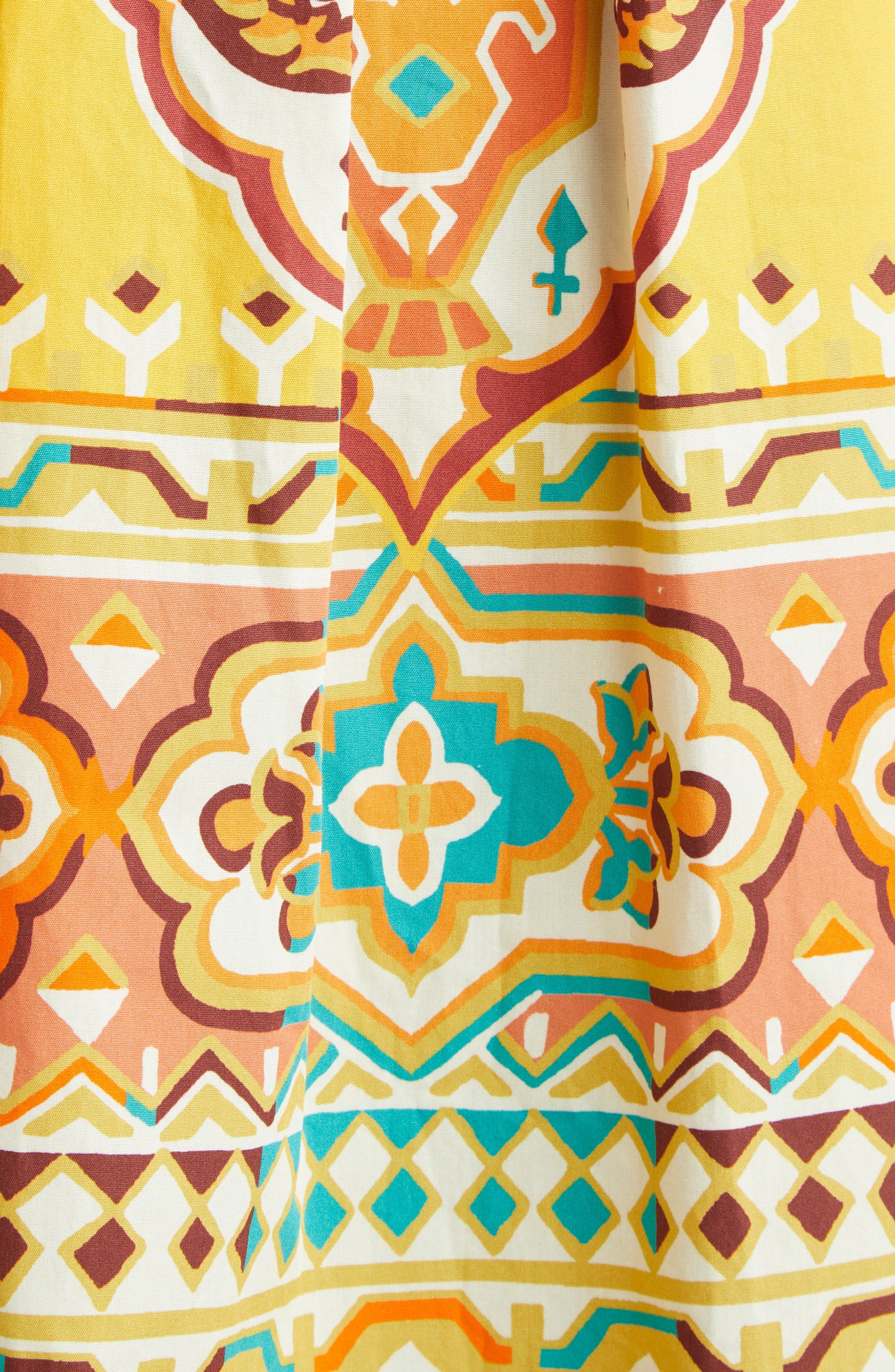 Etro Geo Floral Cotton Poplin Sundress in Printed Yellow Base at Nordstrom - 6
