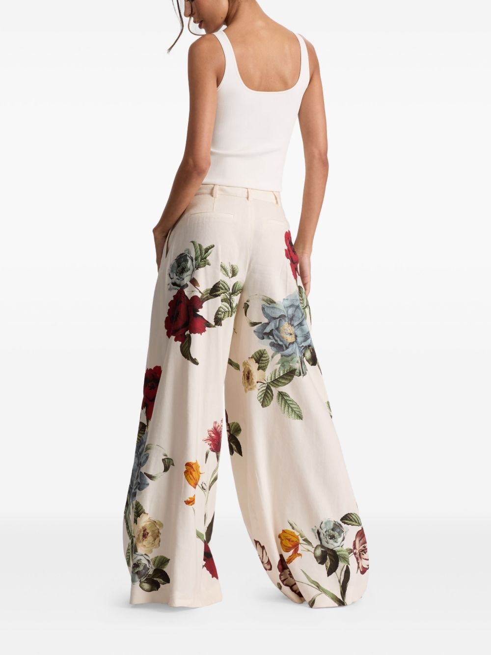pleated floral trousers - 3