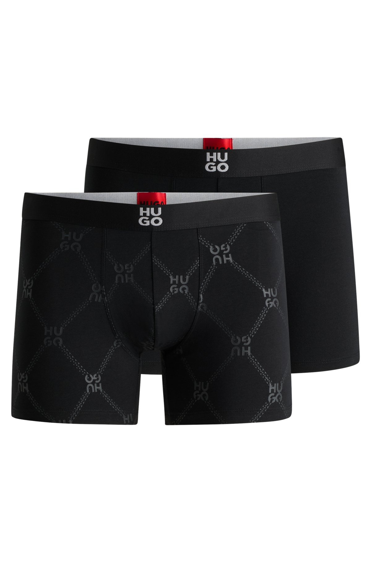 TWO-PACK OF STRETCH-COTTON BOXER BRIEFS WITH LOGOS - 1