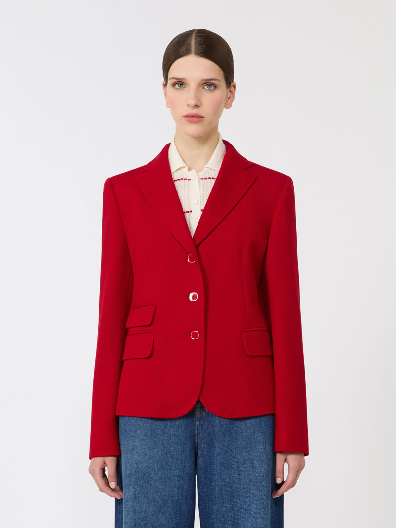 EMIRO Single-breasted piqué jersey jacket - RED 3