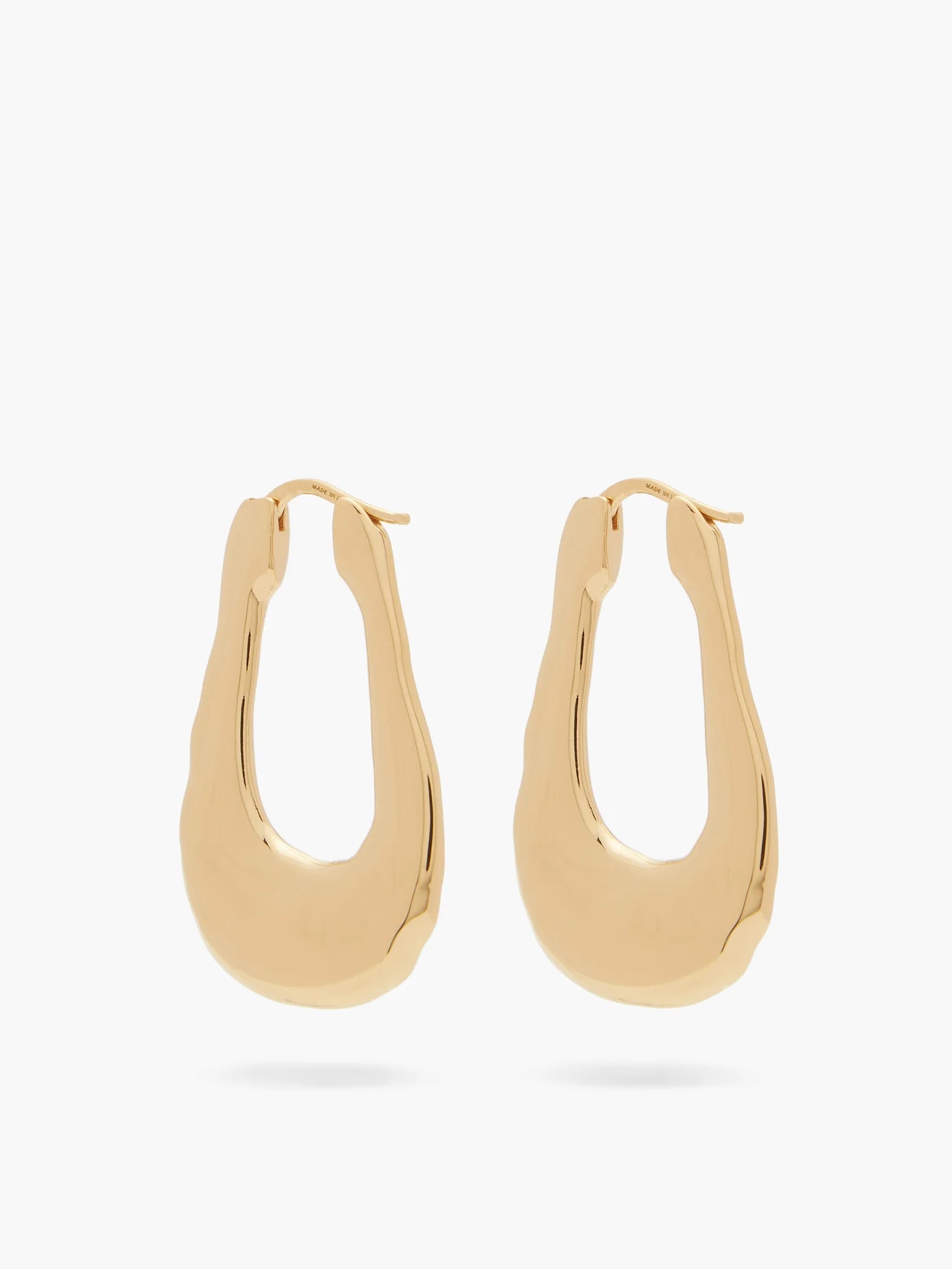 Gold-plated sterling-silver hoop earrings - 4