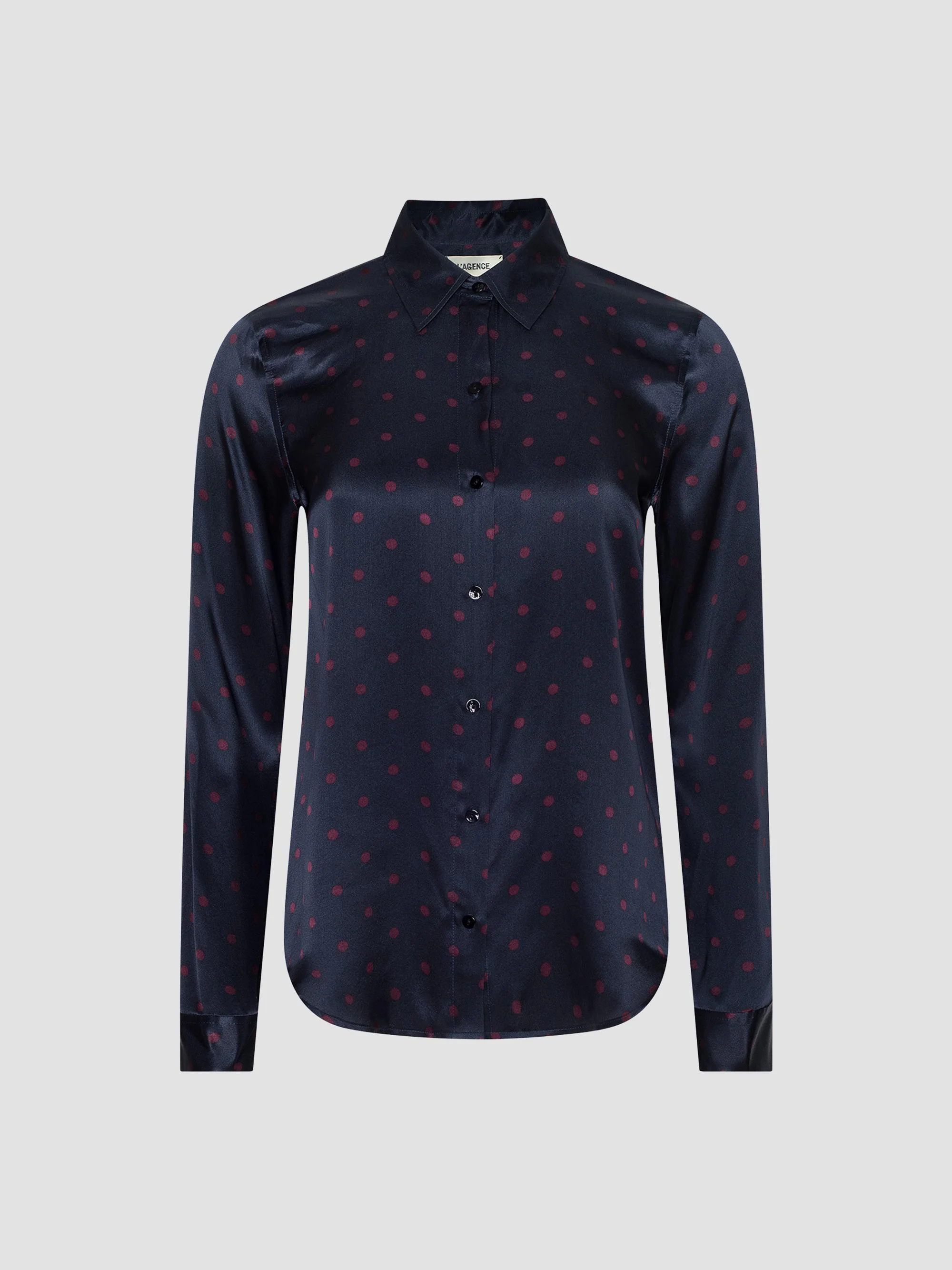 Women's Tyler Polka Dot Silk Blouse - Midnight Polka Dot - 1