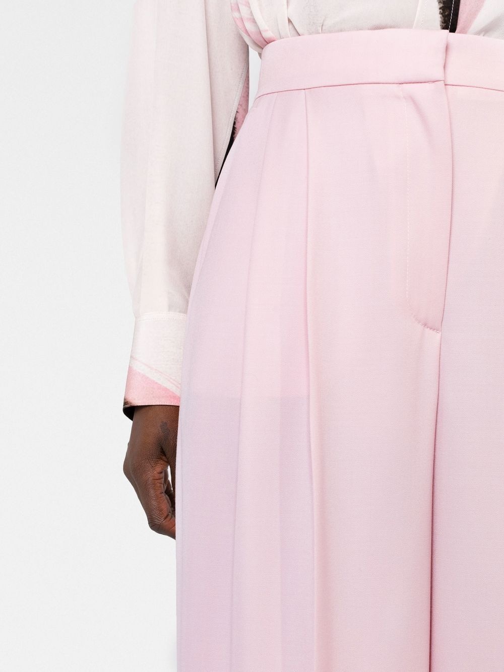 pleated high-waisted trousers - 5