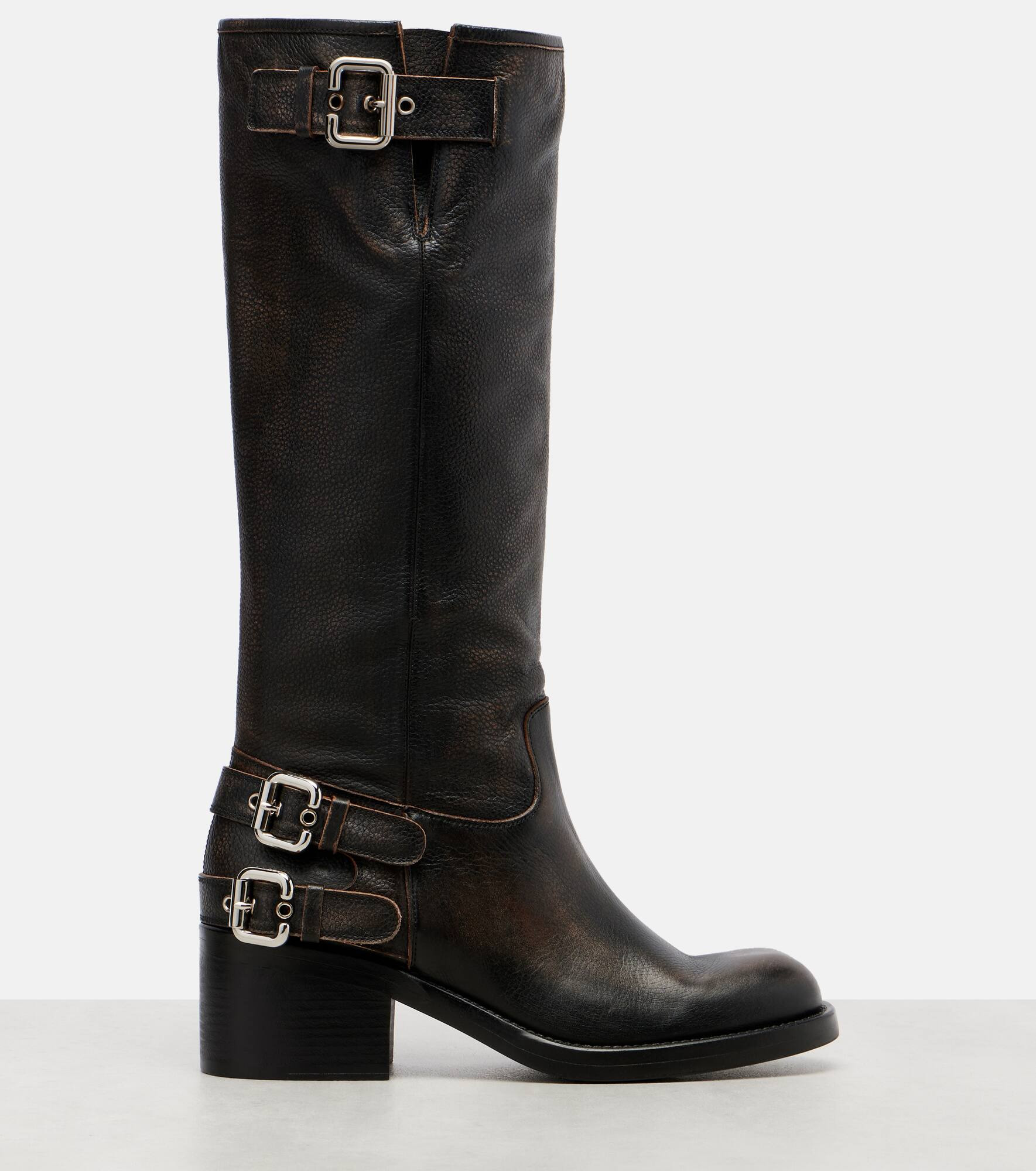 Dakota leather knee-high biker boots - 4