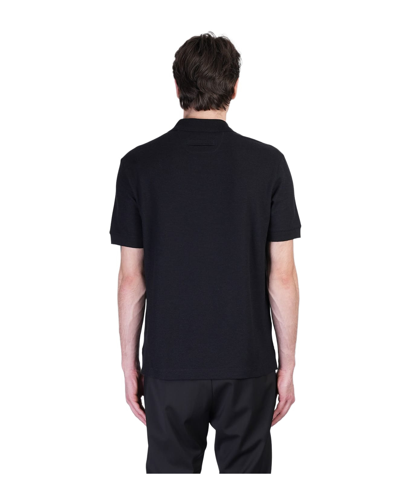 Polo In Black Cotton - 3