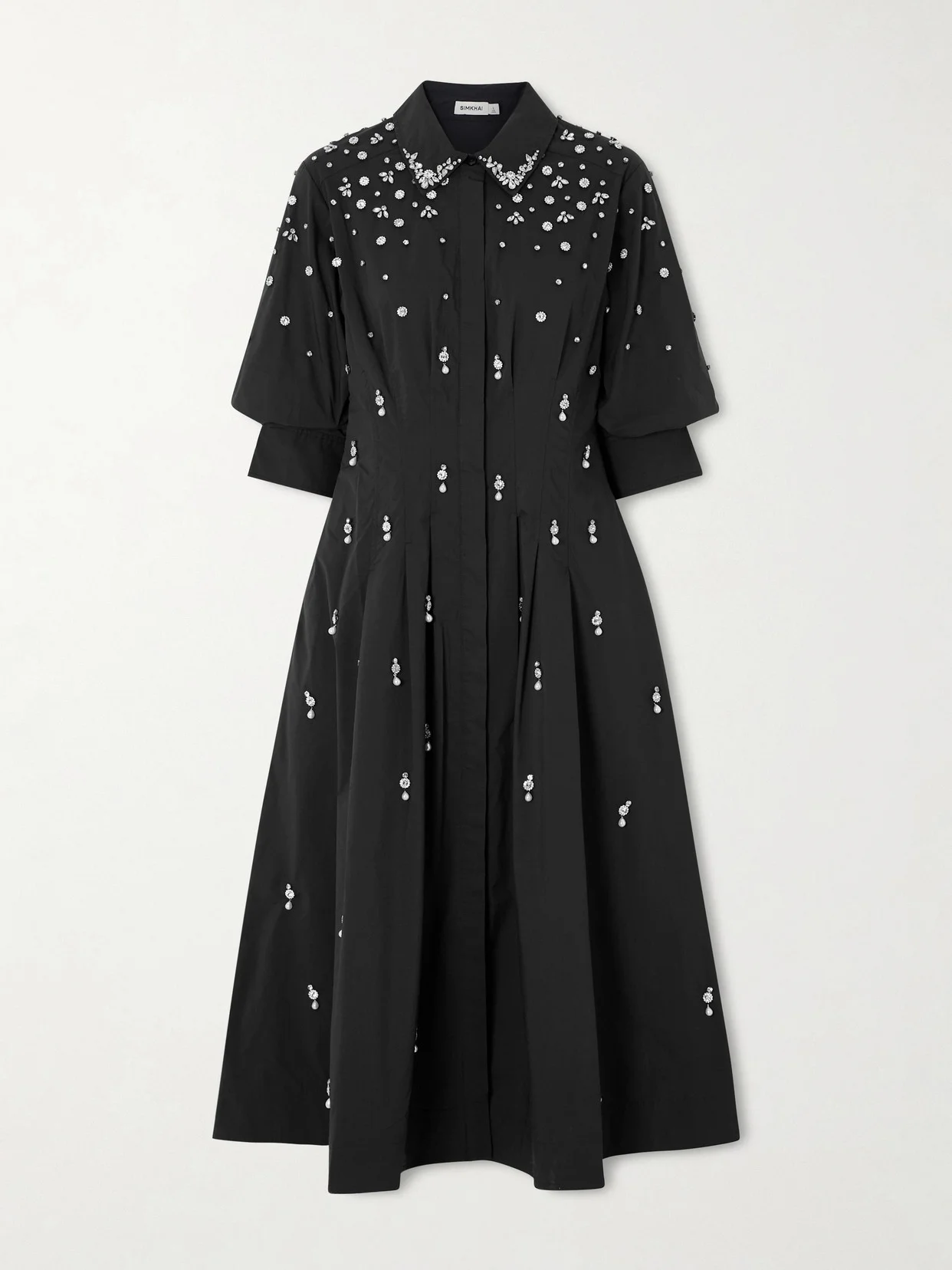 Jazz Embellished Cotton-blend Poplin Shirt Dress - 1