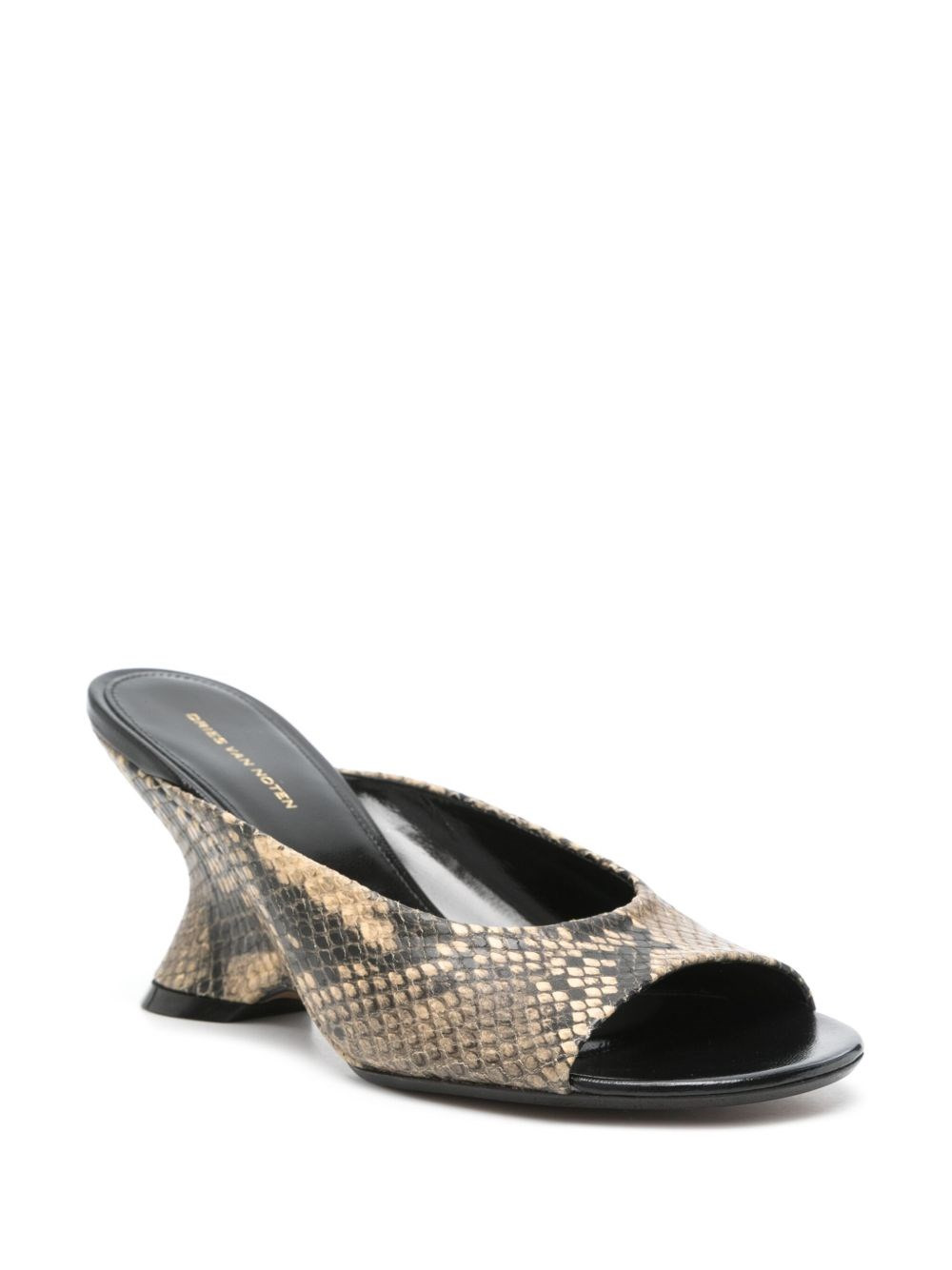 Printed leather mules - 2
