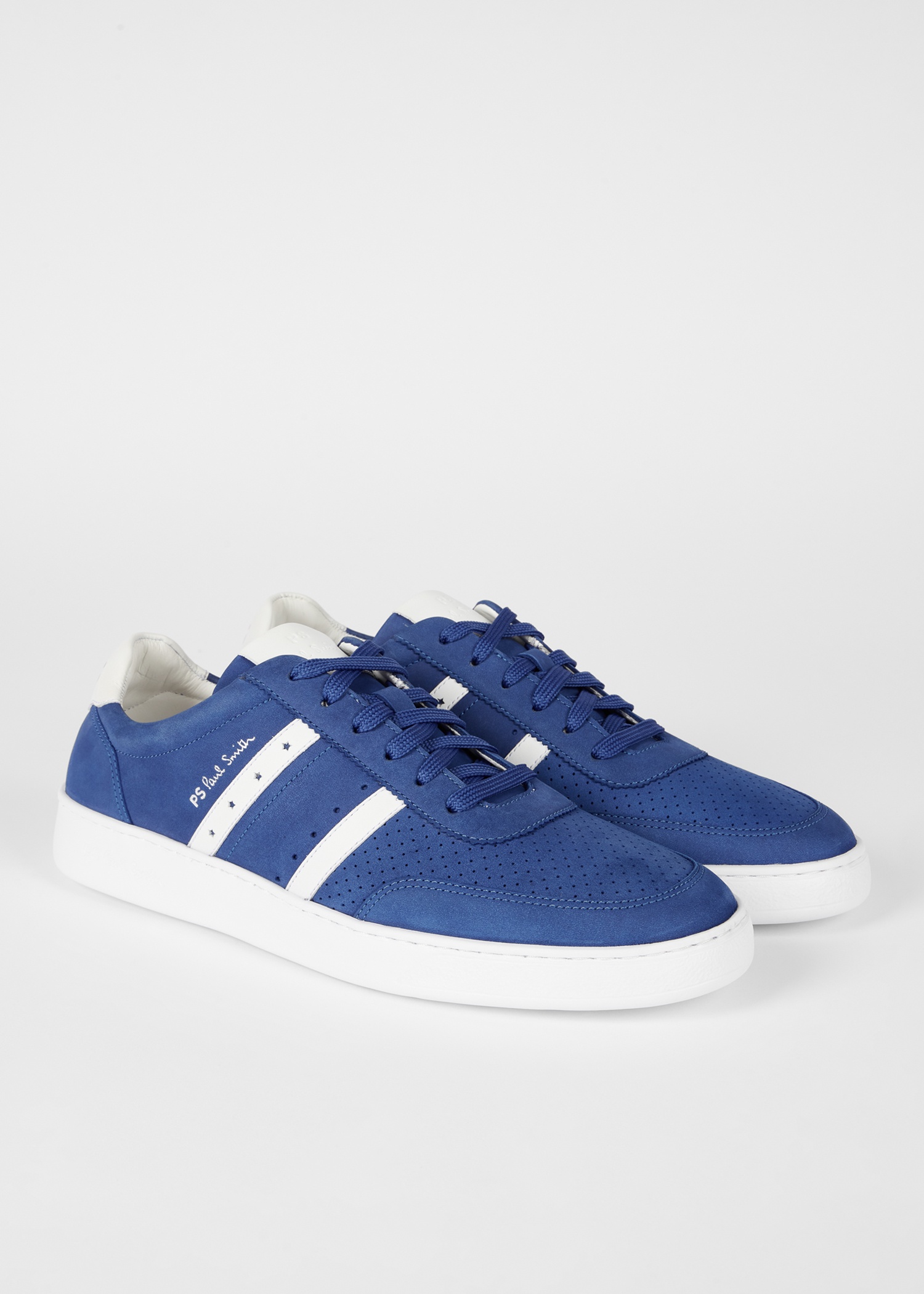 Cobalt Blue Leather 'Birch' Trainers - 4