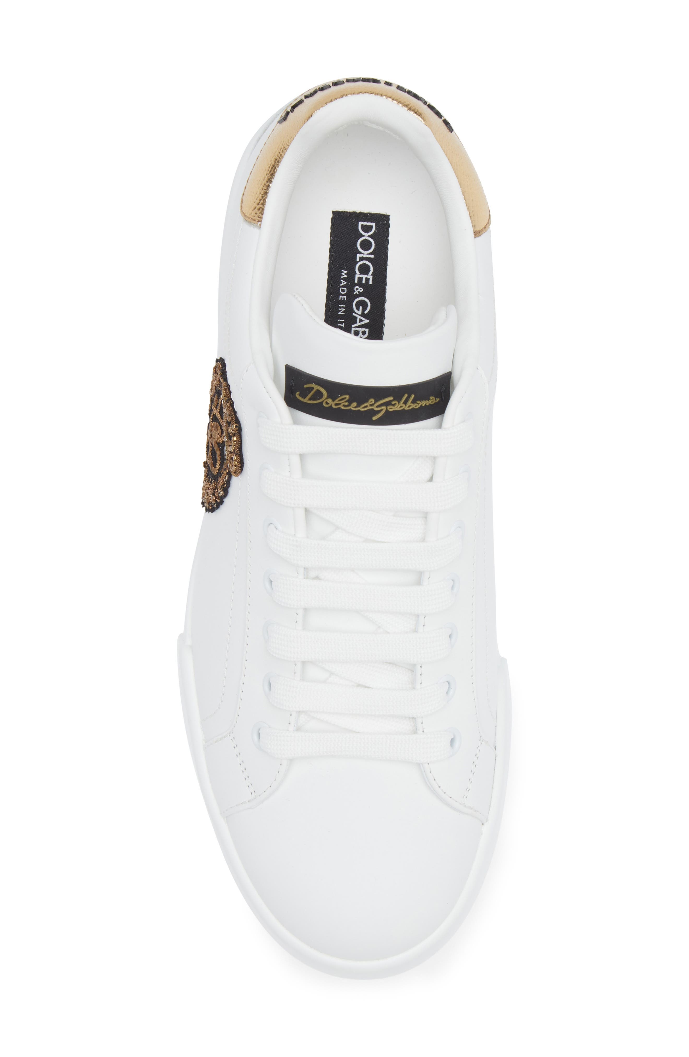 Dolce&Gabbana Portofino Crest Sneaker in White at Nordstrom - 5