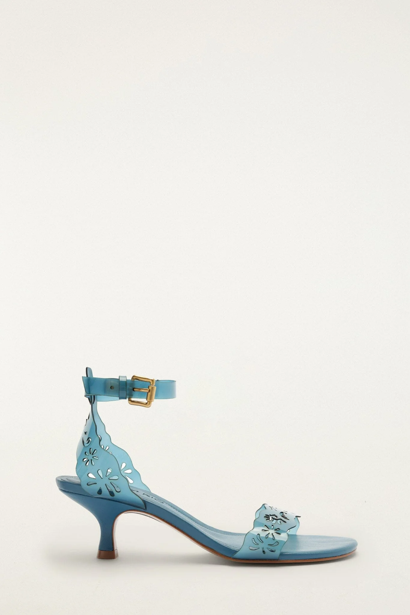 Blue Lace Jelly Kitten Heeled Sandal - 1