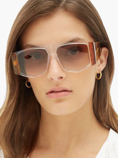 Loewe Tortoiseshell angular aviator sunglasses outlook