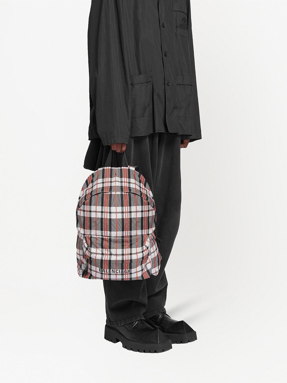 expandable plaid backpack - 5