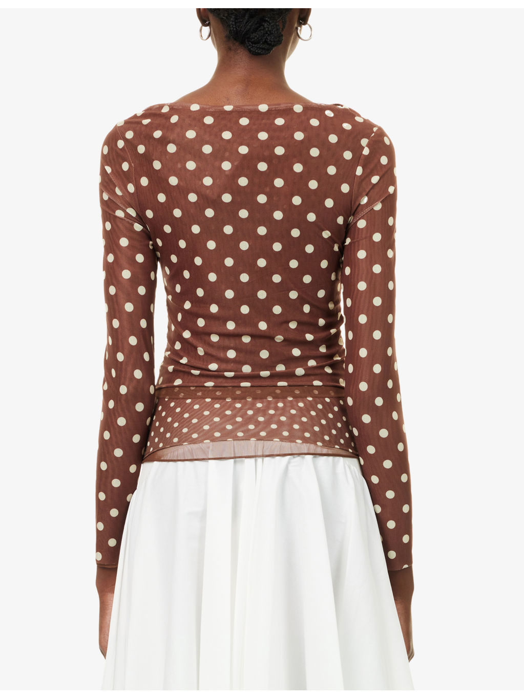 Layer Polka-Dot Stretch-Woven Top - 4
