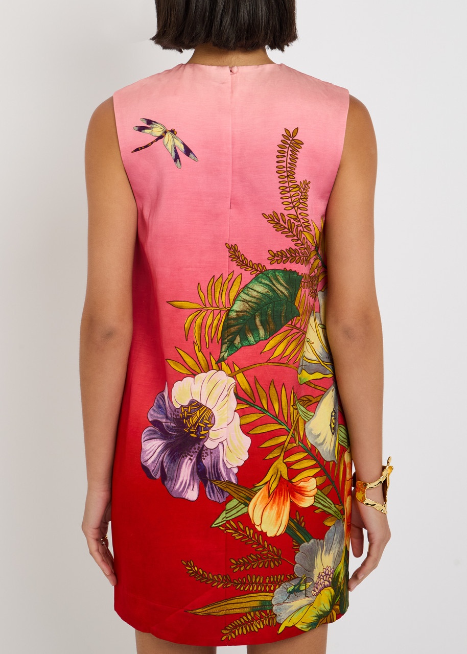 Alemais Inez Printed Flax-blend Mini Dress - 3