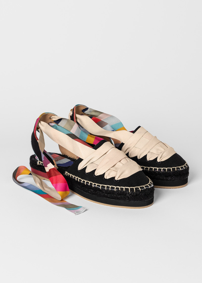 Women's Black 'Hickory' Tie Espadrilles 3