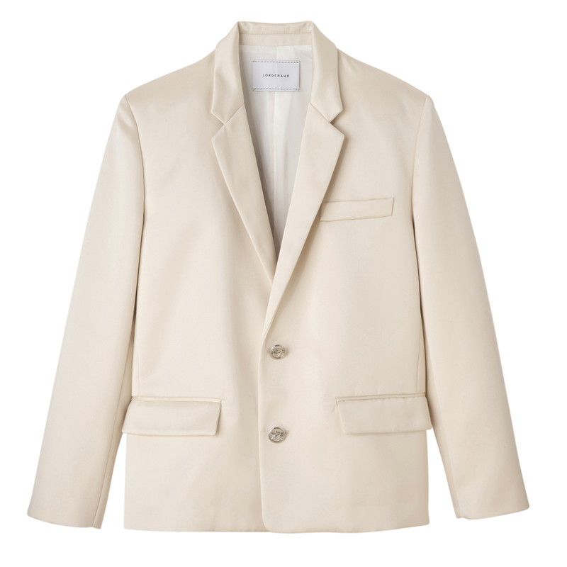 Oversize jacket Ecru - Satin 1