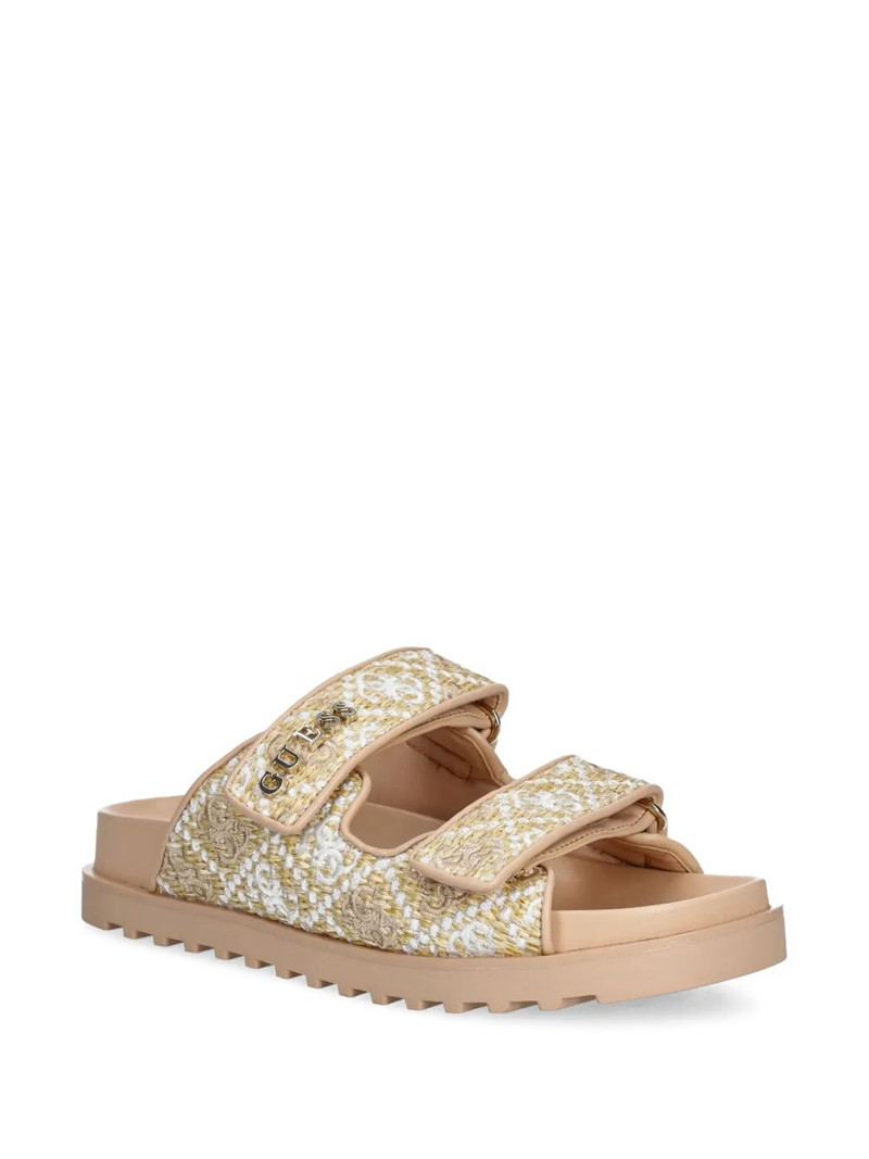 GUESS USA Fadeliza  embroidered double-strap flat sandals outlook