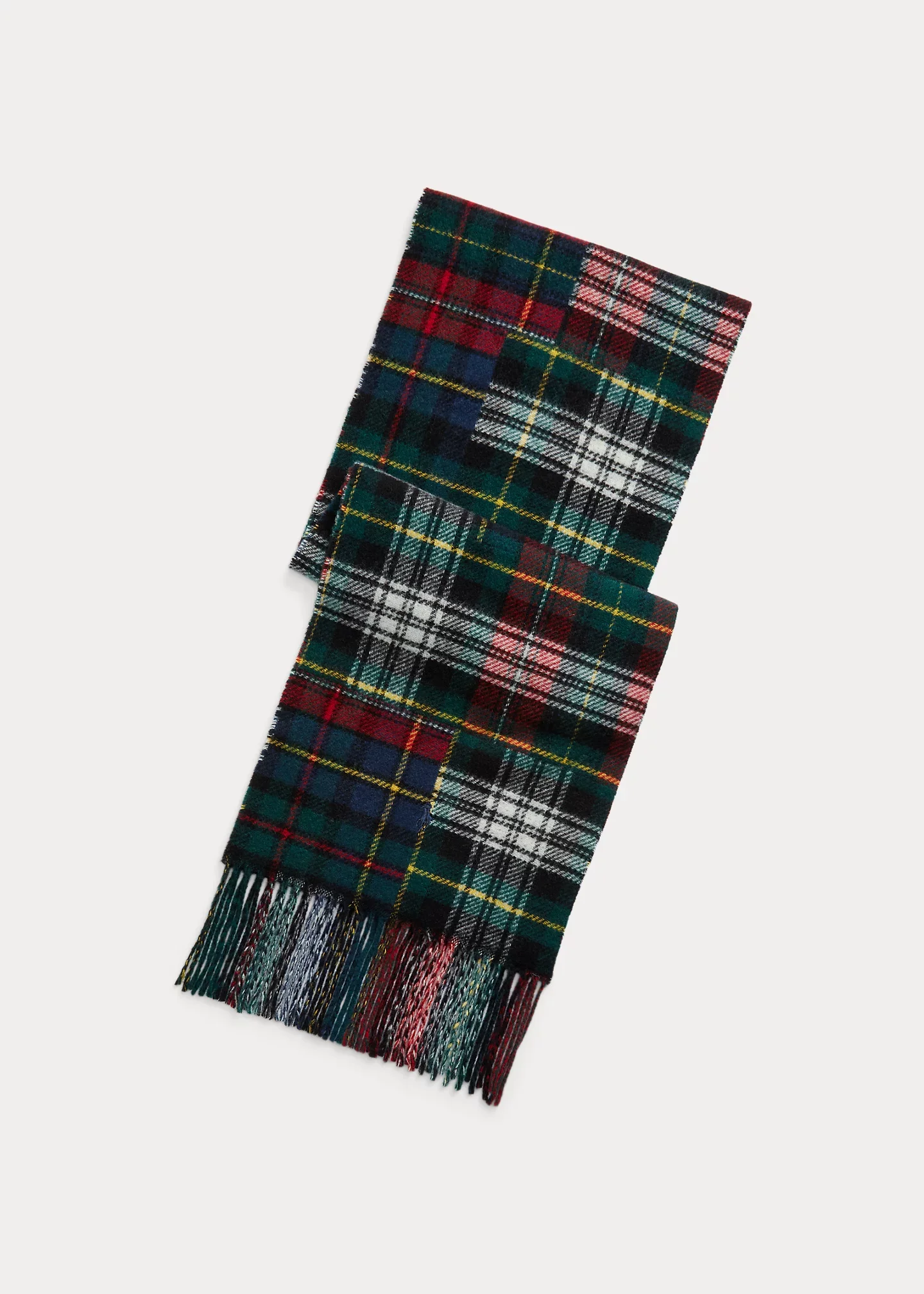 Patchwork Plaid Wool-Blend Scarf - 1