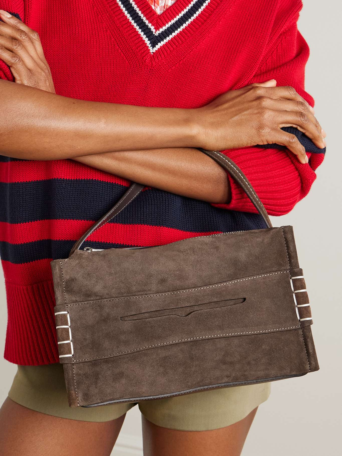 Loafer suede shoulder bag Brown - 6