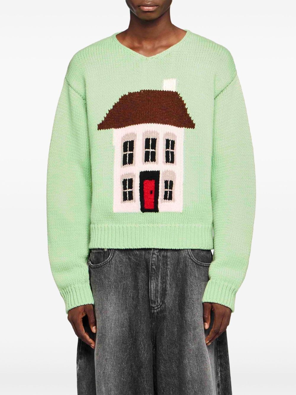 House-intarsia sweater - 3