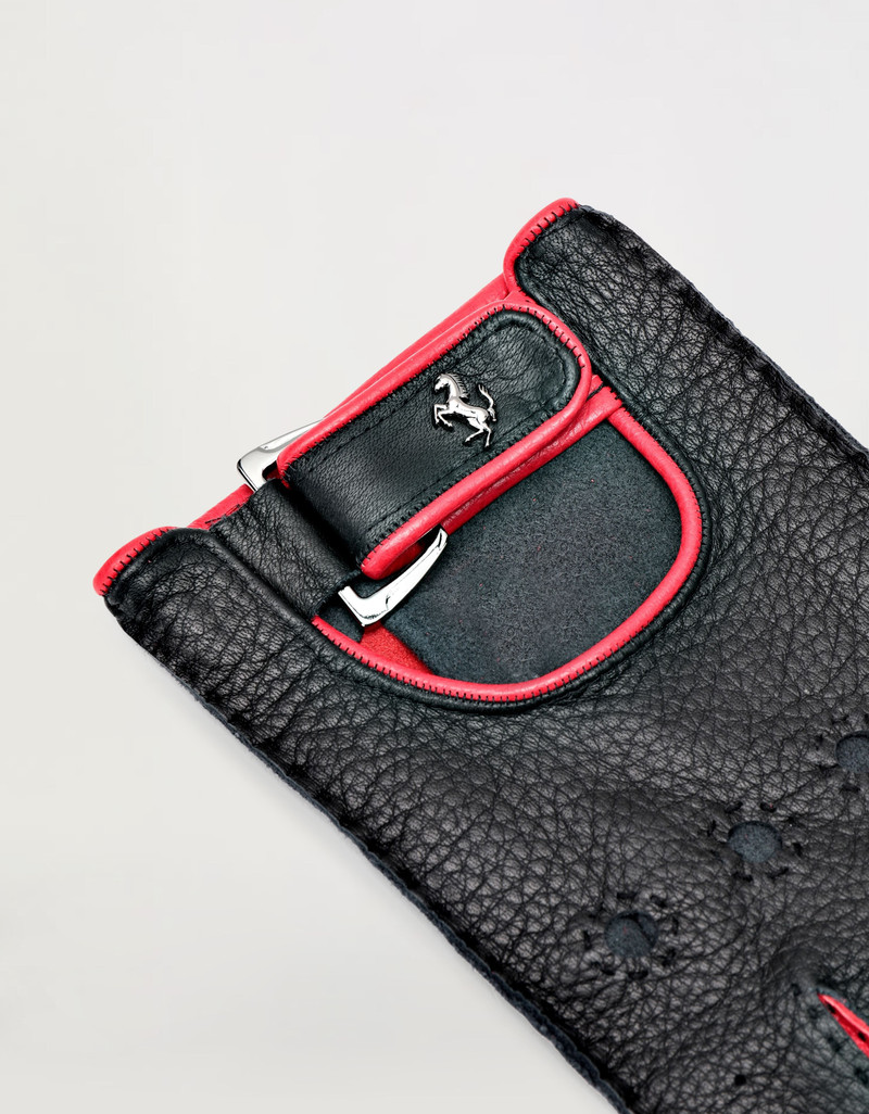 Leather driving gloves with Prancing Horse detail 3
