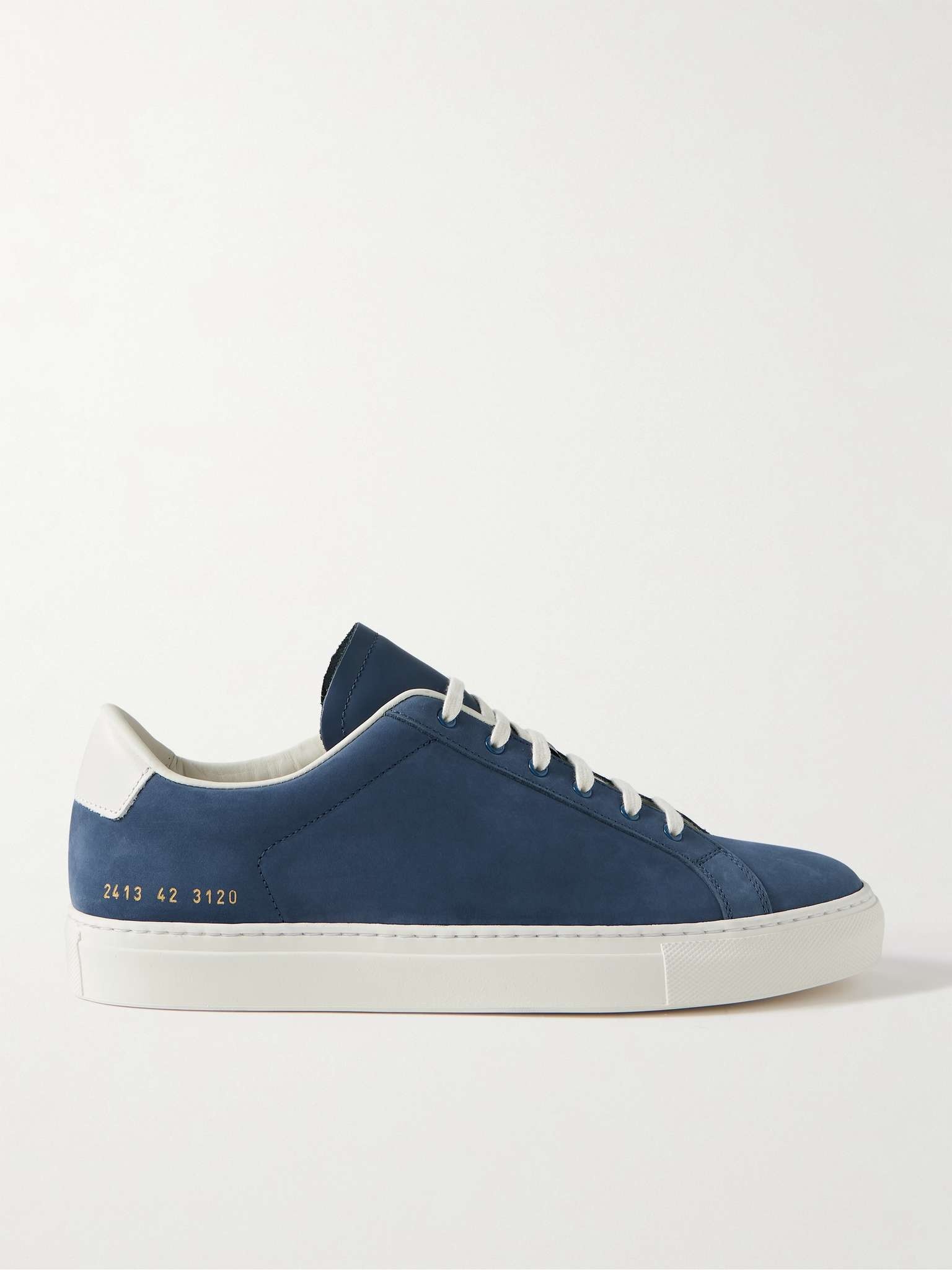 Common Projects Retro Leather Trimmed Nubuck Sneakers REVERSIBLE