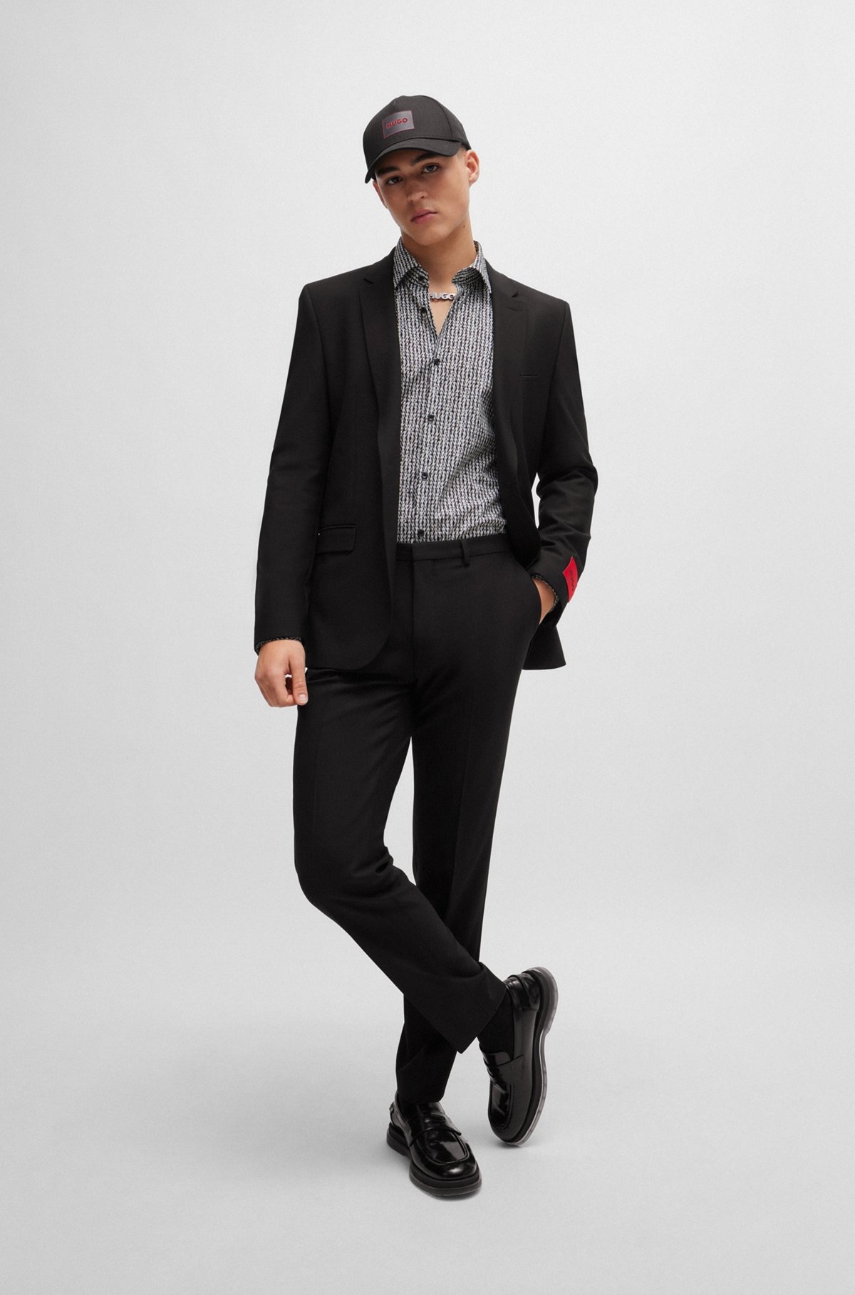EXTRA-SLIM-FIT SUIT IN A STRUCTURED WOOL BLEND - 1