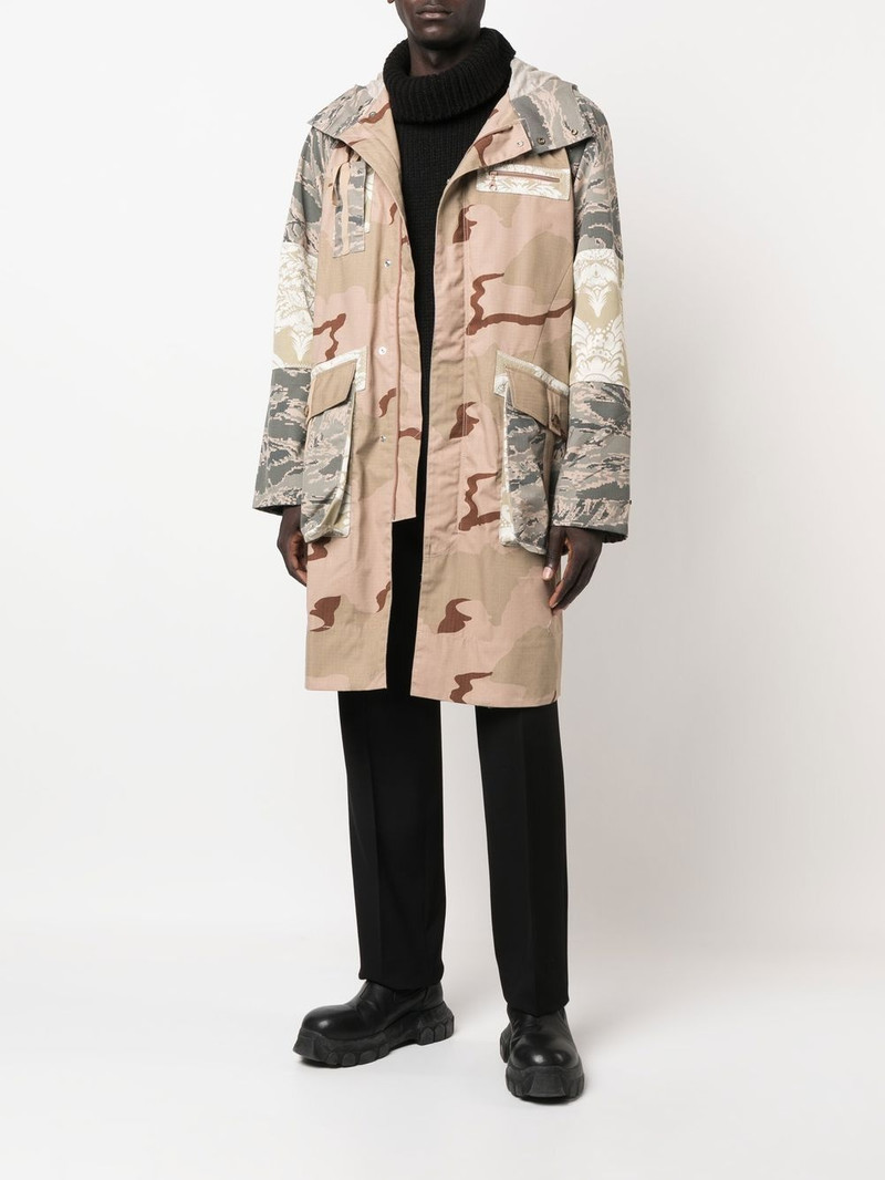 Marine Serre multi-panel hooded coat outlook