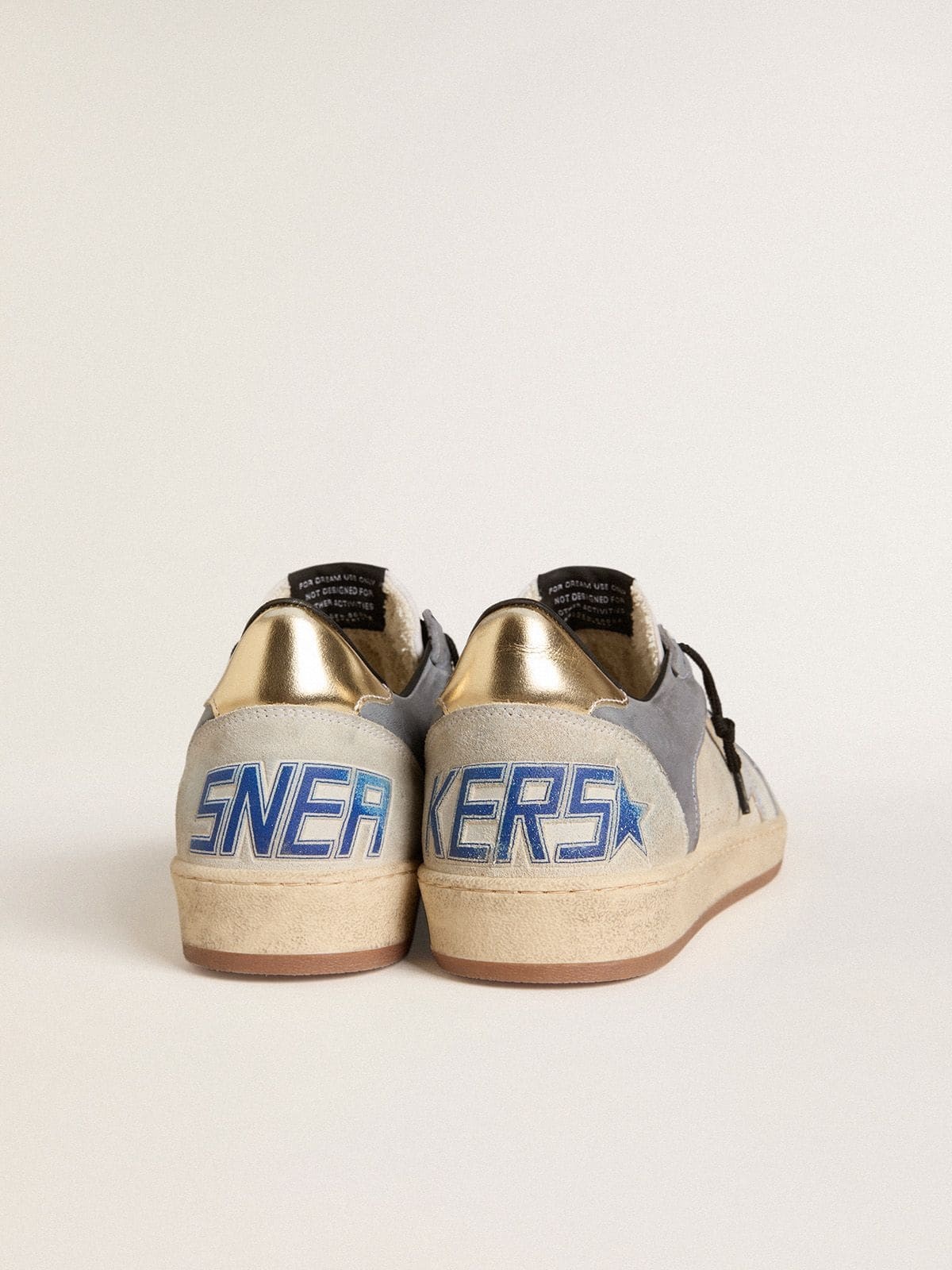 Men's Ball Star in suede and nubuck with silver metallic leather star and gold metallic leather heel - 4
