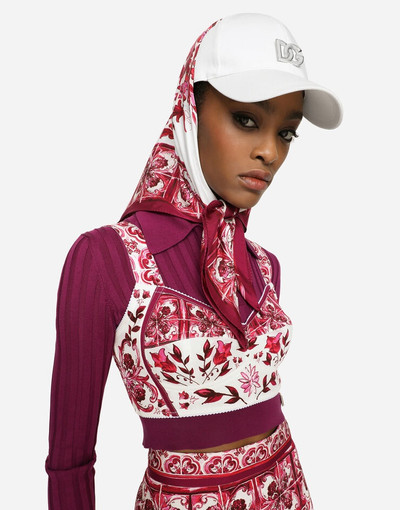 Dolce & Gabbana Baseball cap with Majolica-print scarf outlook
