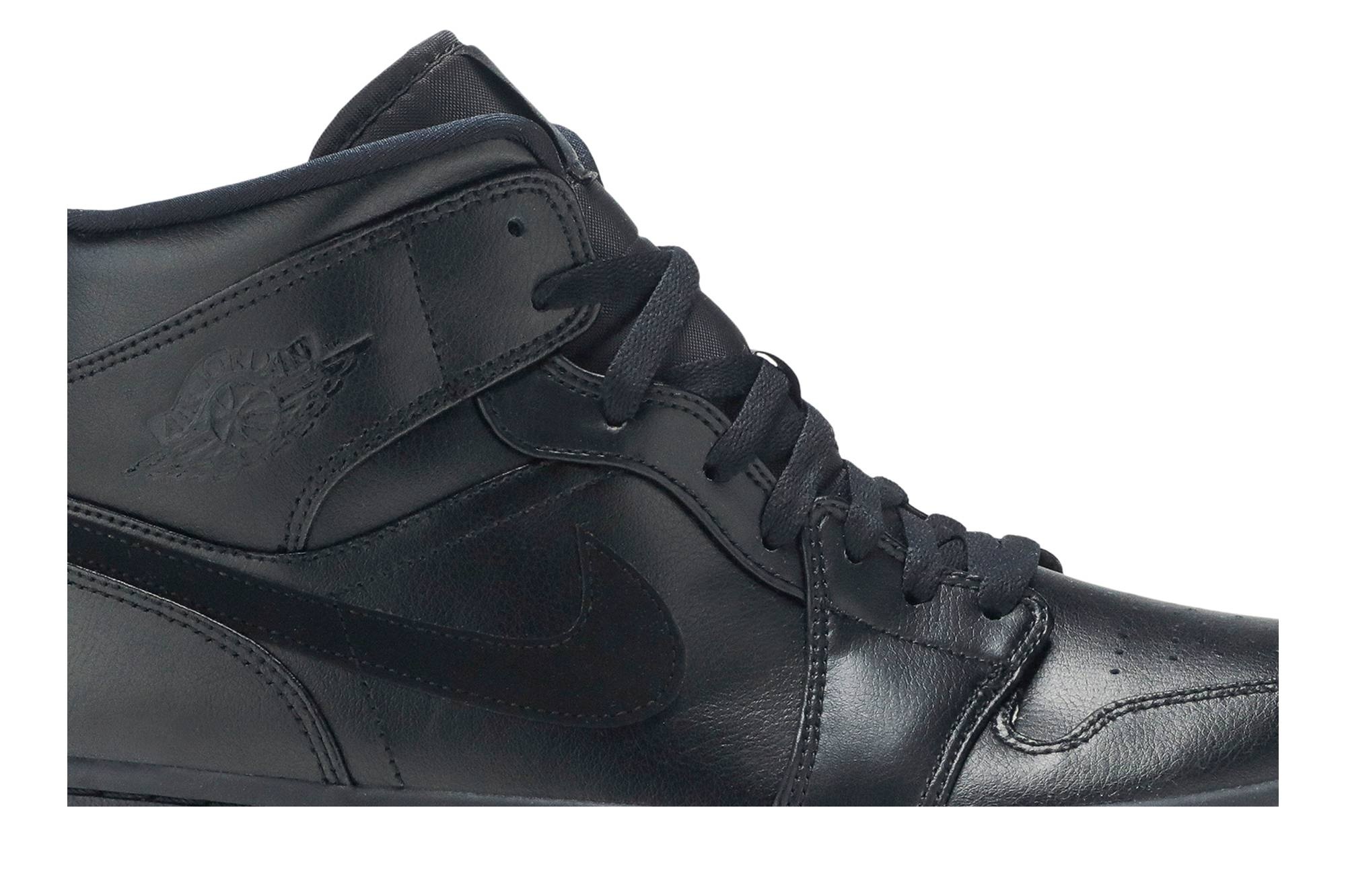靴 Air Jordan1 MID Triple Black Jordan 1 Mid Triple Black Men's - 554724-091 - US