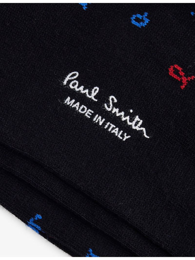 Paul Smith Printed Ankle-Rise Stretch-Cotton Blend Socks outlook