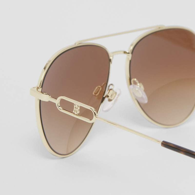 Burberry Monogram Motif Pilot Sunglasses outlook