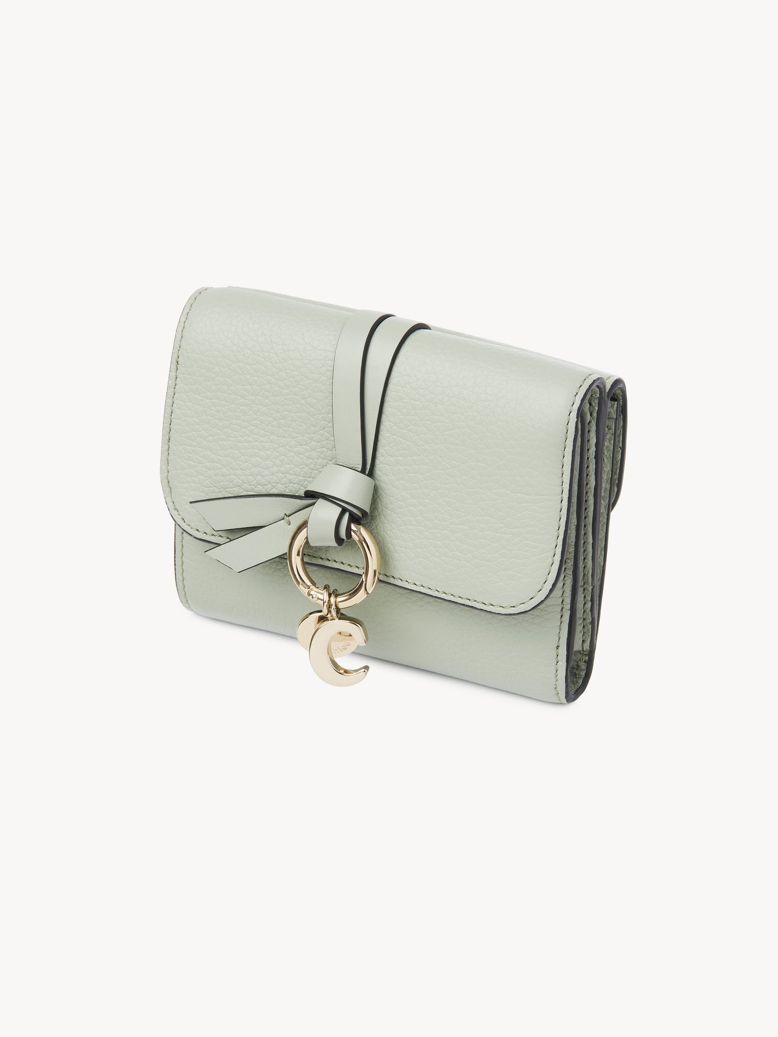 SMALL ALPHABET TRI-FOLD IN GRAINED LEATHER - 2