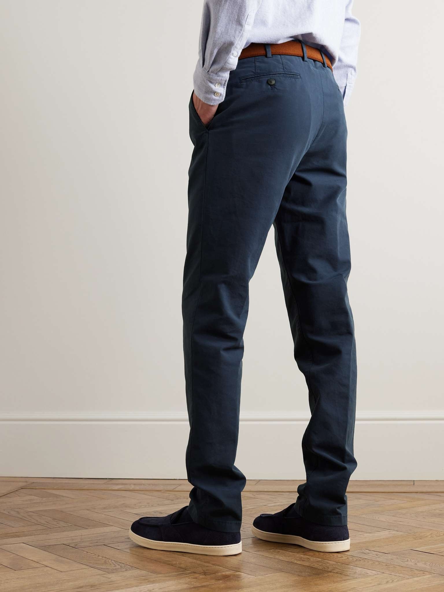 Slim-Fit Cotton-Blend Trousers - 8