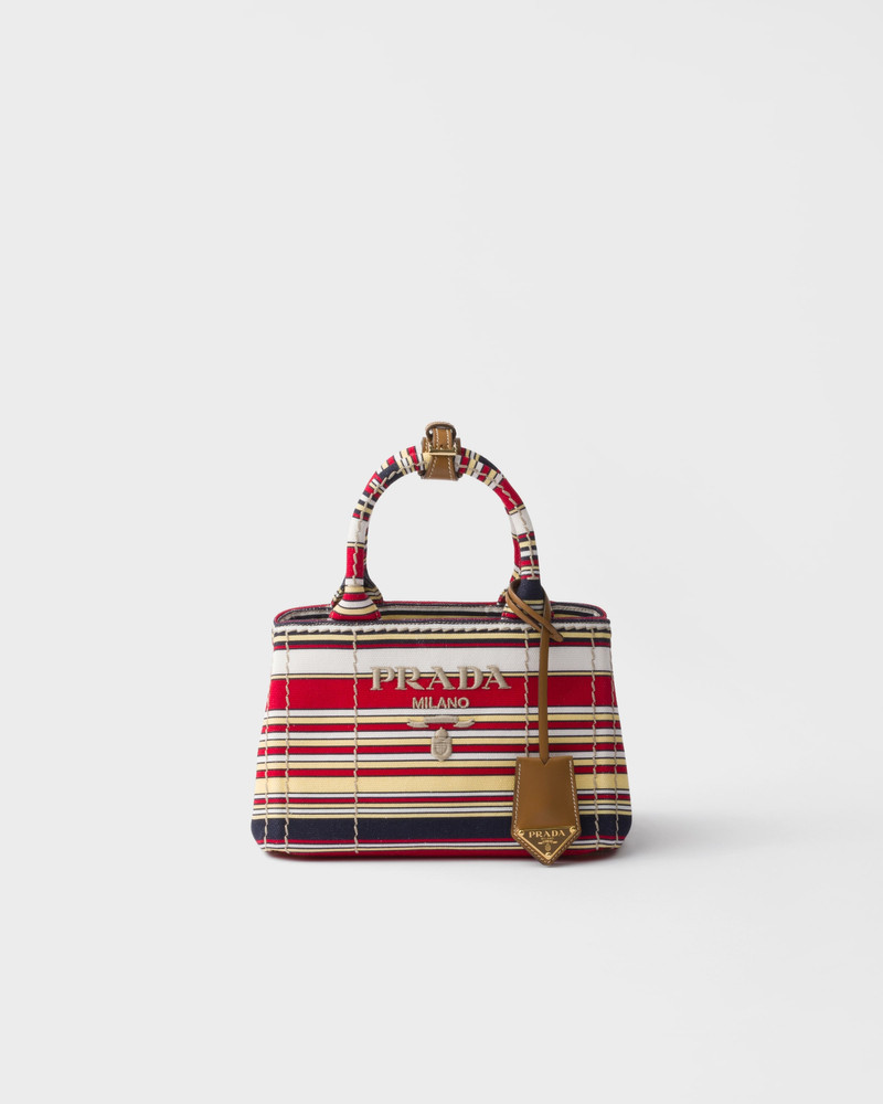 Prada Jardinière striped cotton canvas mini-bag 1