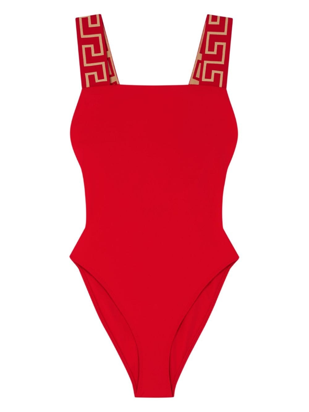 Greca Border square-neck swimsuit - 1