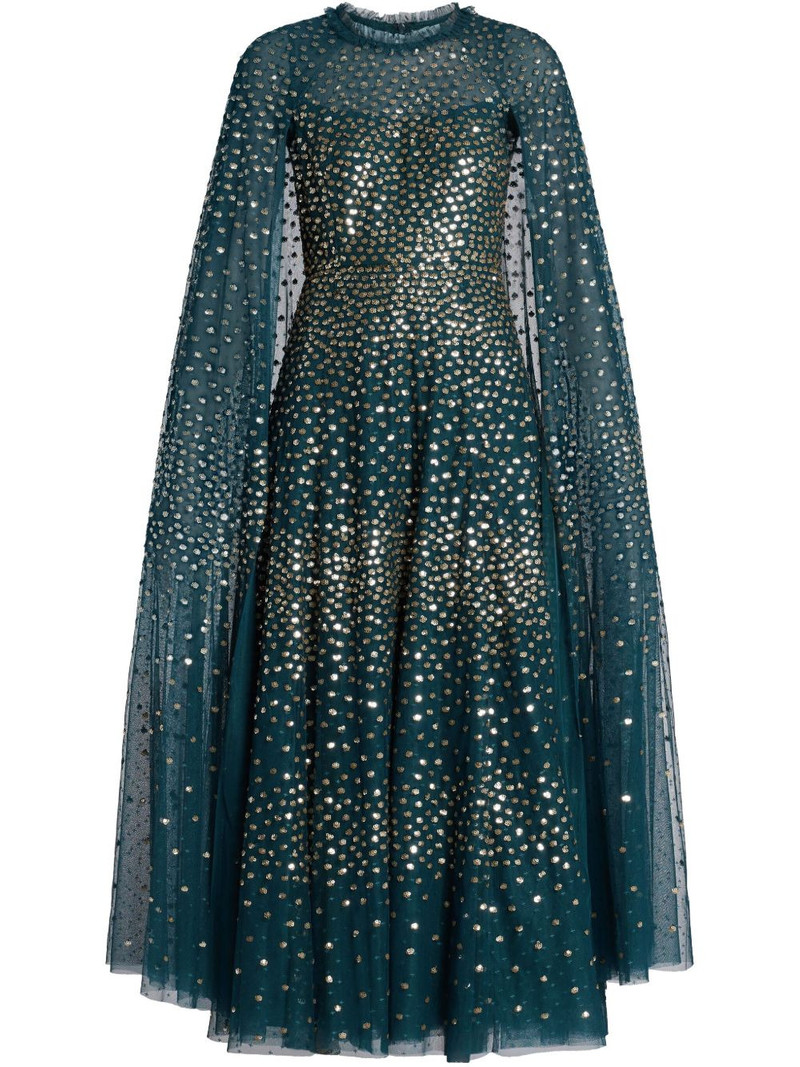 sequined cape dress 1