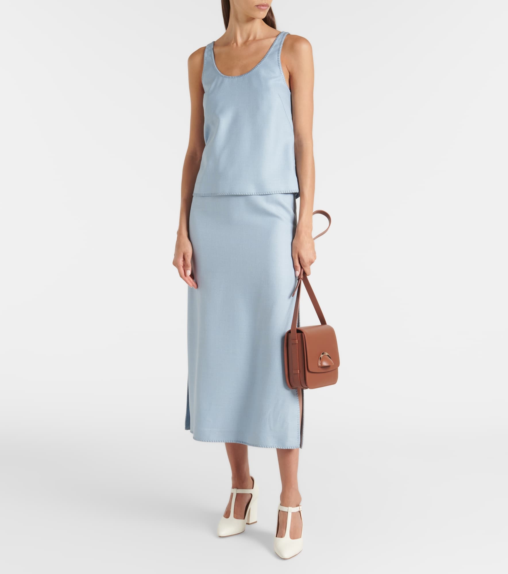 Defina silk and wool midi skirt - 2