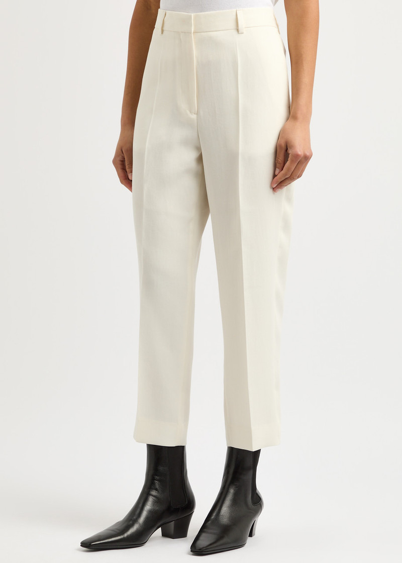 Totême Cropped straight-leg woven trousers outlook