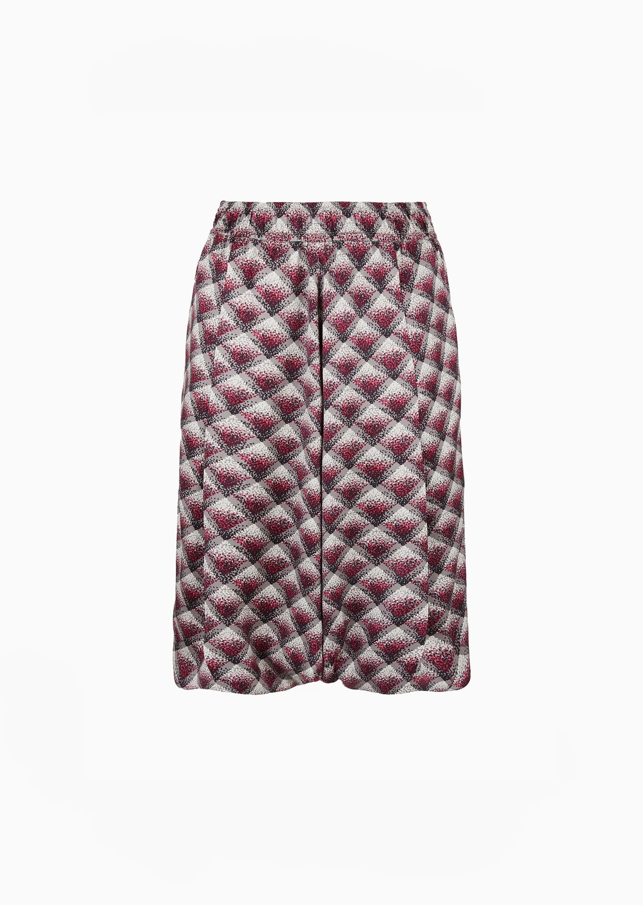 Gradient printed silk faille Bermuda shorts - 1