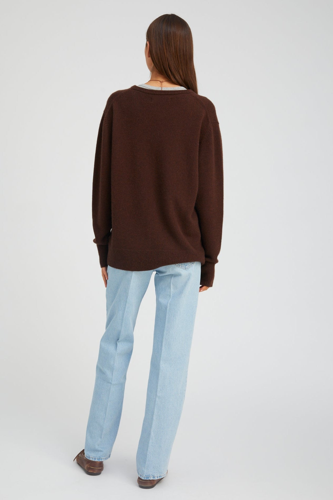 AMERICANO CASHMERE V-NECK BOYFRIEND SWEATER - 3