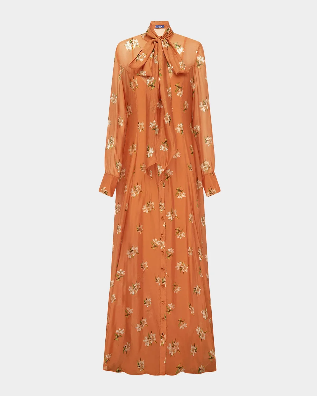Lilith Tie-Neck Floral Maxi Dress - 1