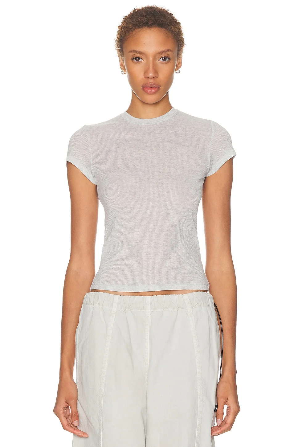 Sheer Cotton Crewneck Standard T-Shirt - 1