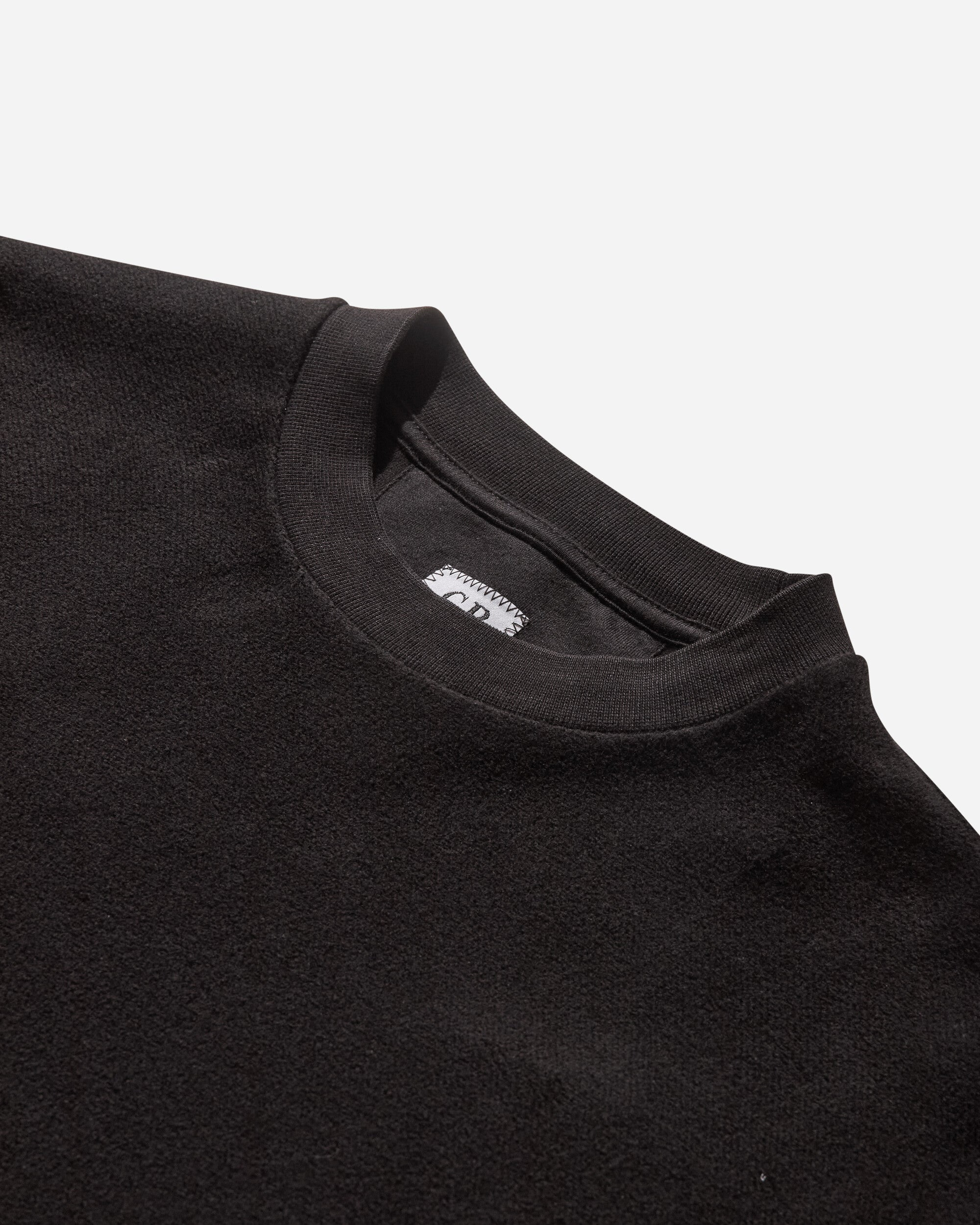 Men's Brushed and Emerized Diagonal Fleece Crewneck Sweatshirt Black - 3