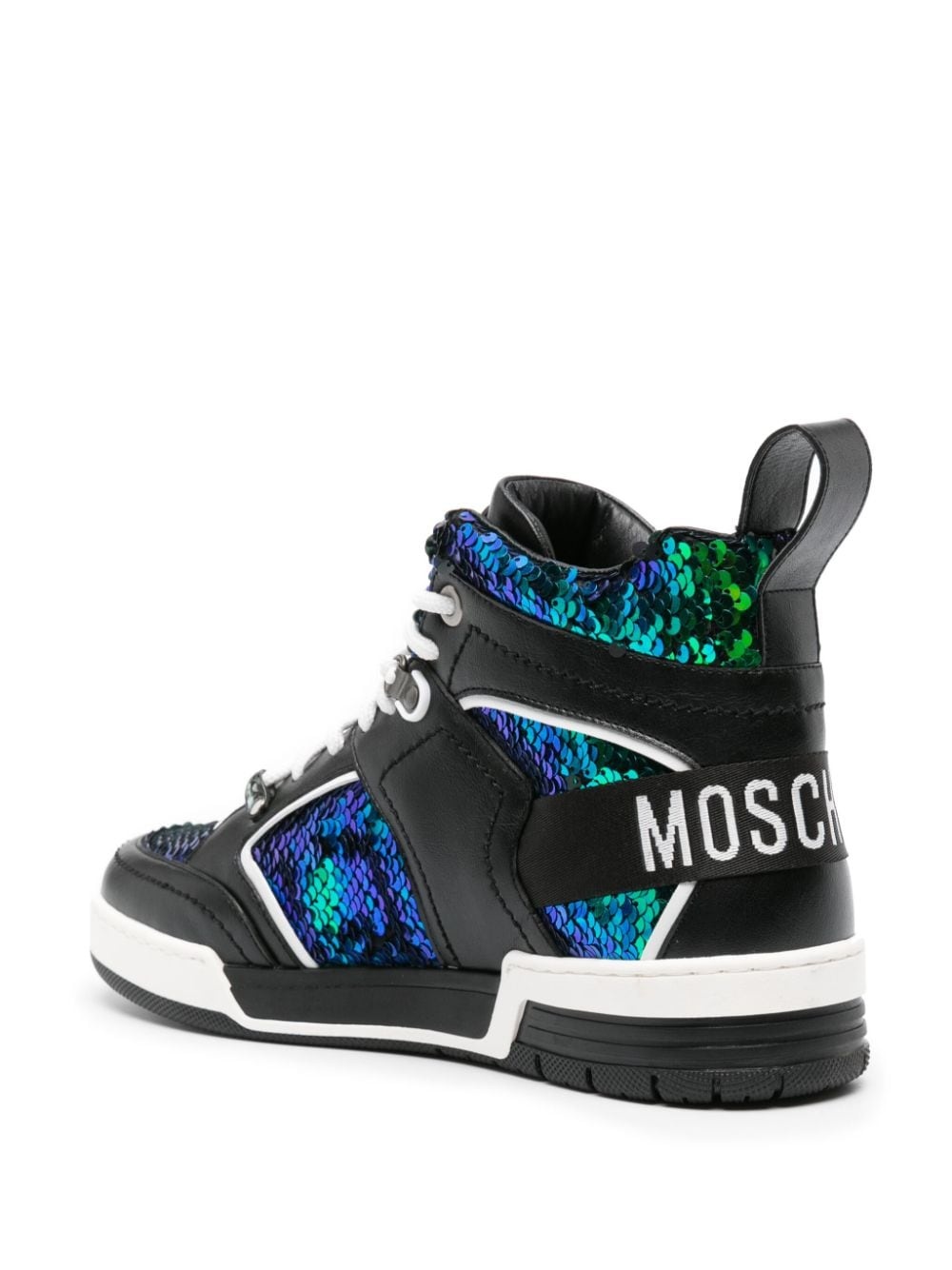 sequin-embellished high-top sneakers - 3