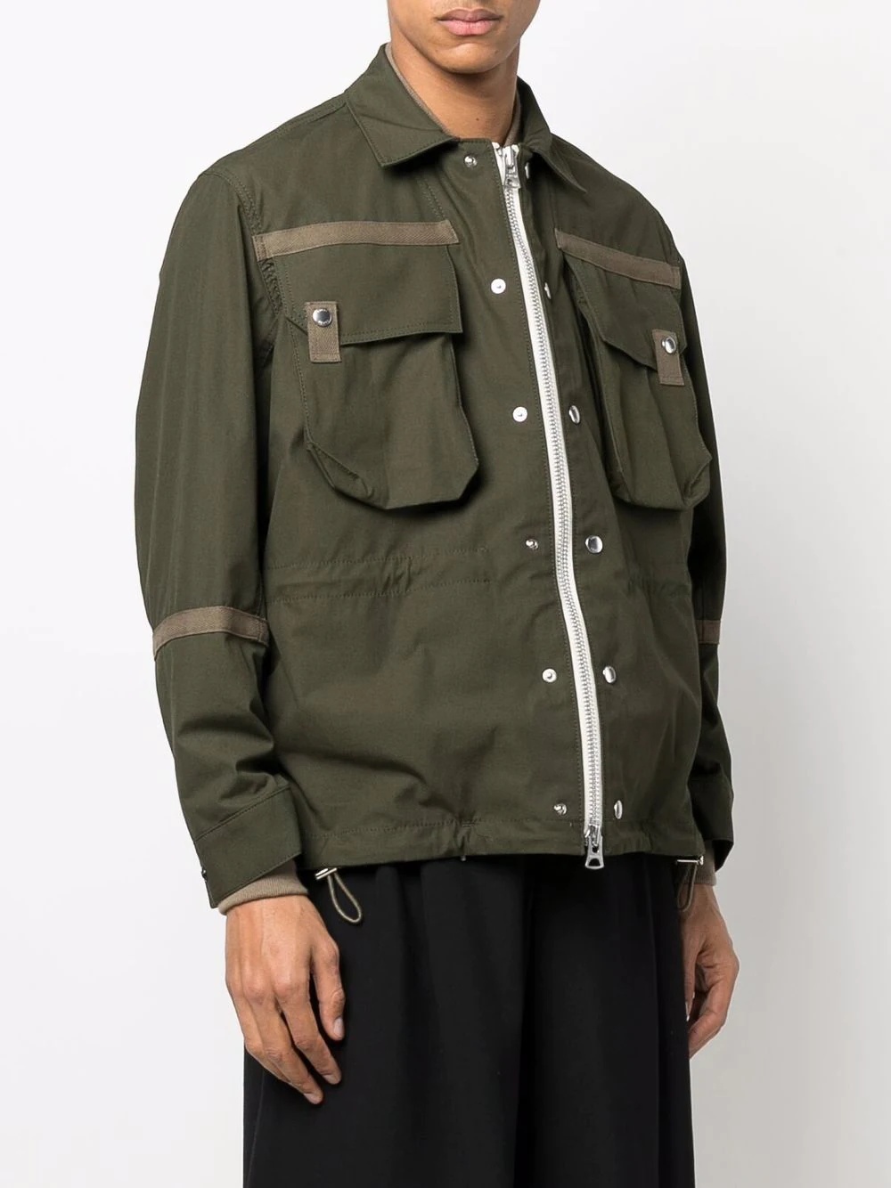 zip-up military jacket - 3