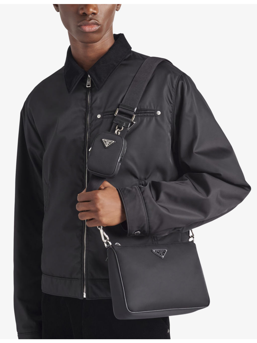 Re-Nylon leather and recycled-nylon shoulder bag - 2