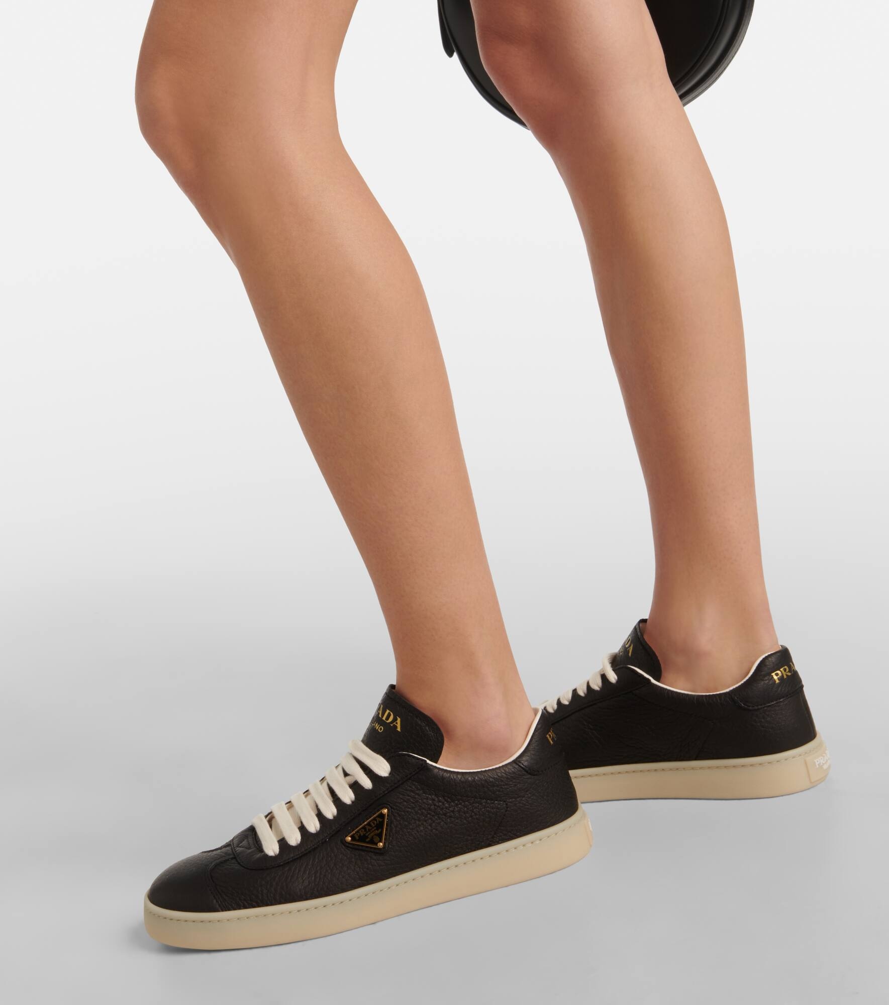 Logo leather sneakers - 7